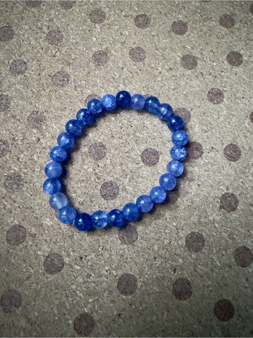 Faceted Blue Bead Stretch Bracelet